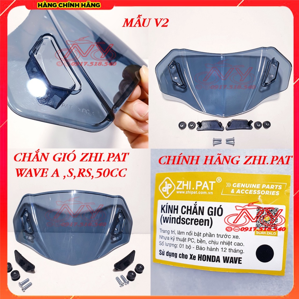 Kính chắn gió Zhipat cho Exciter 150/135, Wave A 110/100, Wave RSX, WINNER/WINER X,  Sirius ...