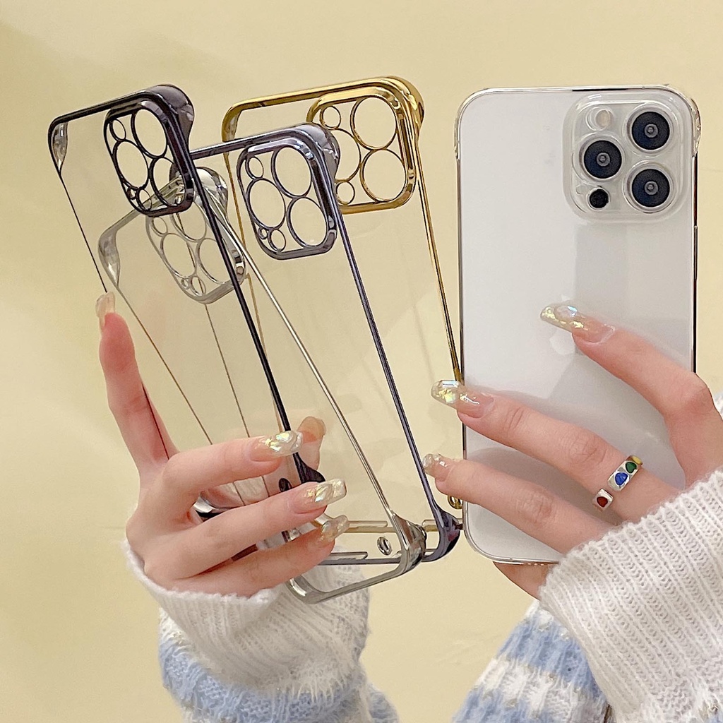Ốp Điện Thoại Cứng Không Khung Mạ Điện Cho compatible for iPhone 13 12 11 Pro Max XR X XS Max 7 6 8 Plus SE3 2020