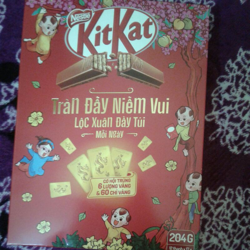 Bánh Xốp Phủ Socola Sữa Nestlé KitKat | 12 thanh x 17g