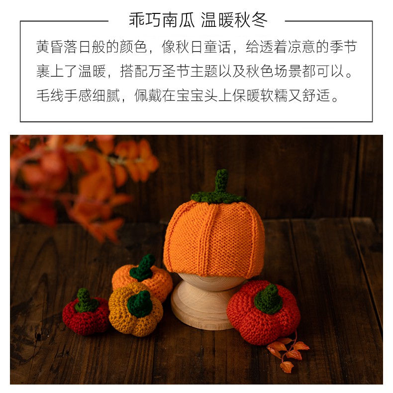 Mũ Hình Bí Ngô Halloween Dễ Thương Dùng Làm Đạo Cụ Chụp Ảnh Cho Bé Sơ Sinh