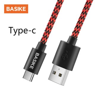 Cáp Sạc Nhanh BASIKE 2.4A bọc dù cho micro usb/type C dài 1m
