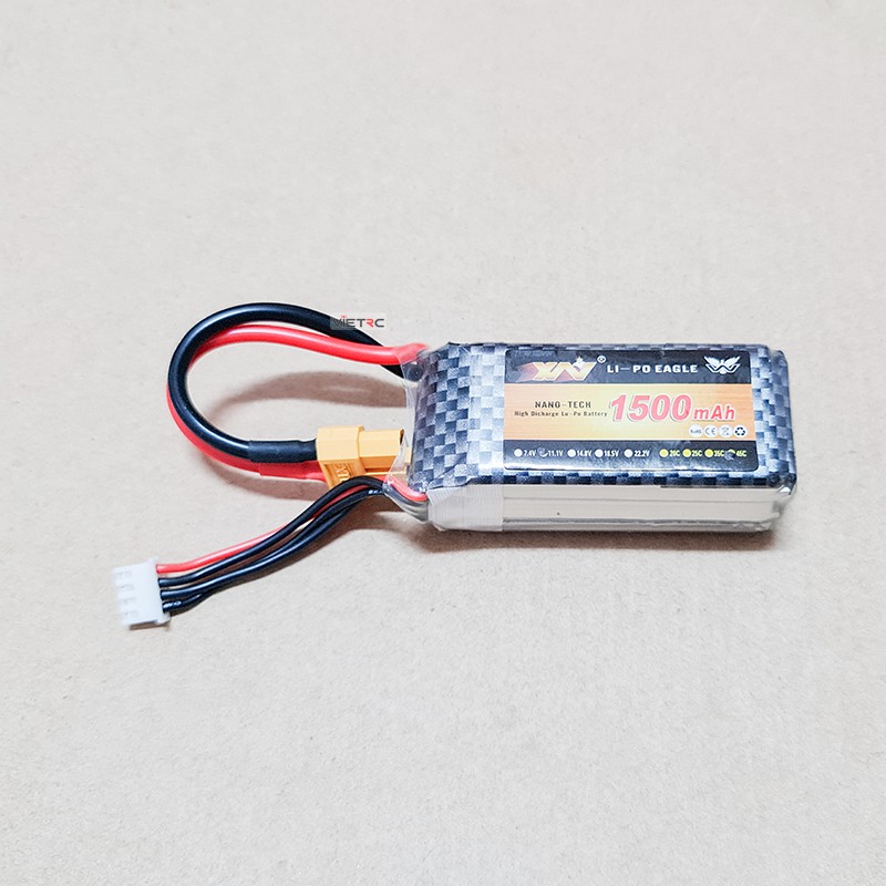 Pin lipo YW 2S, 3S , 4S dung lượng 1500mah / 2200mah / 5200mah cho tàu, xe, máy bay điều khiển từ xa
