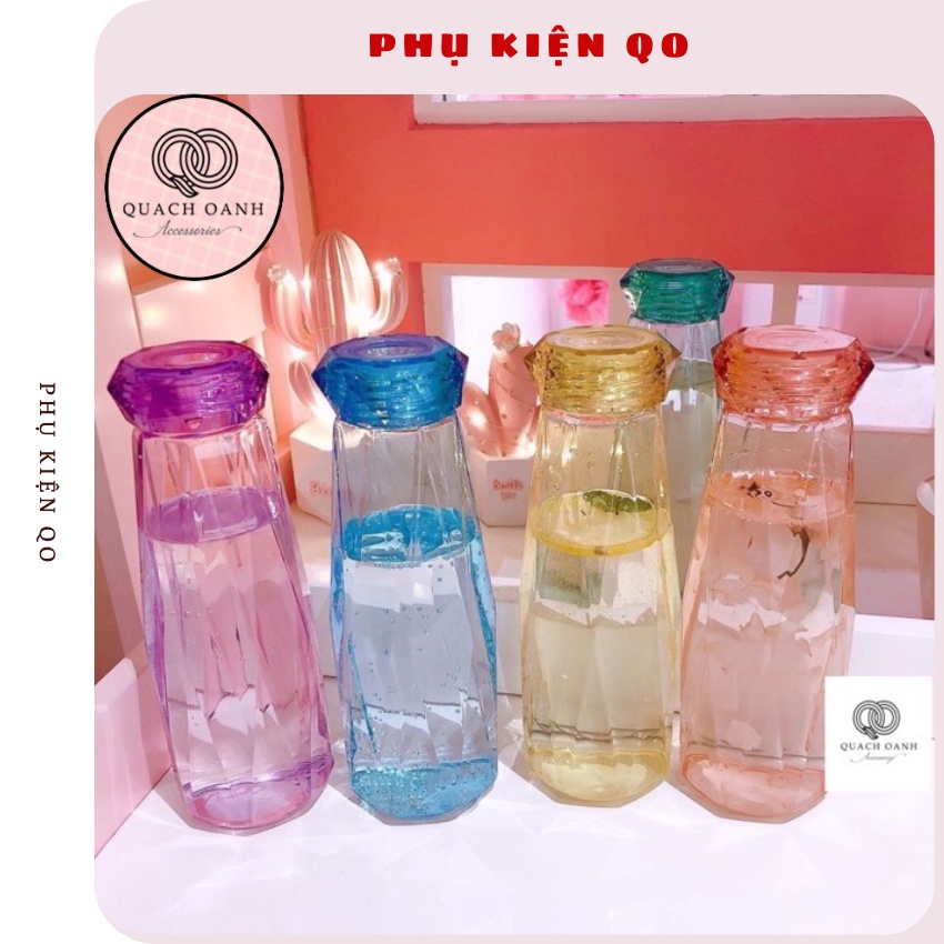 Bình Nước Thủy Tinh Bọc Nhựa Chữ Love 400ML – Họa Tiết Màu Ngẫu Nhiên QO - BN35