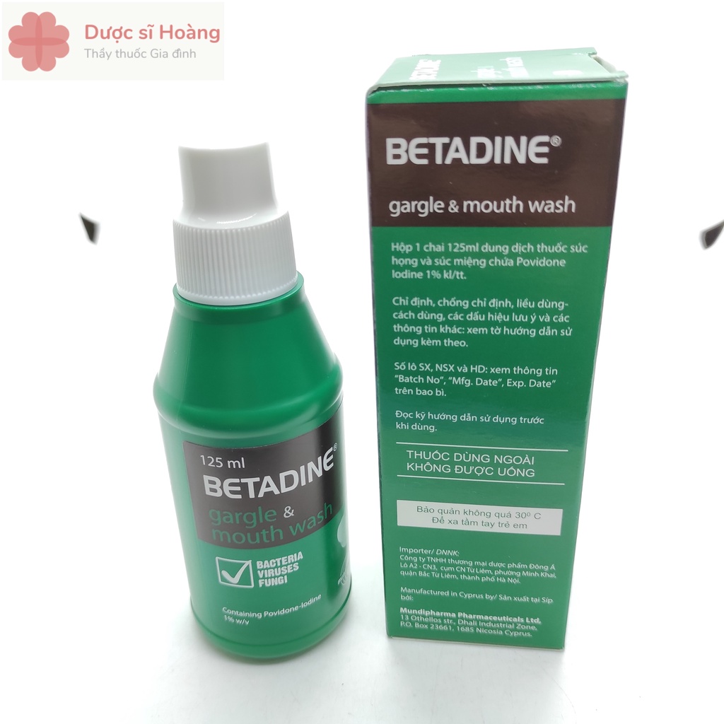 BETADINE Súc họng &amp; súc miệngchai 125ml