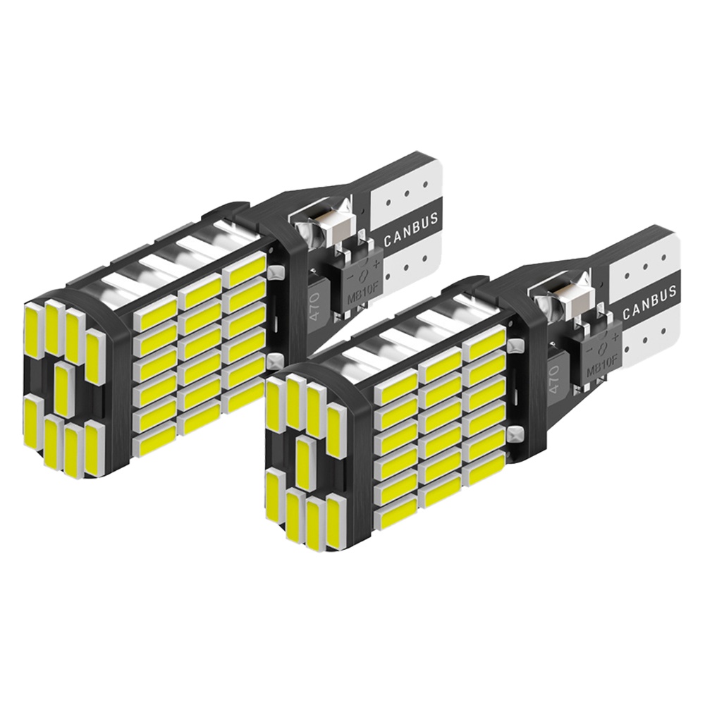 Set 2 Đèn led canbus t 15 4014 45 smd Ánh Sáng Trắng Chống Sương Mù Cho Xe Hơi