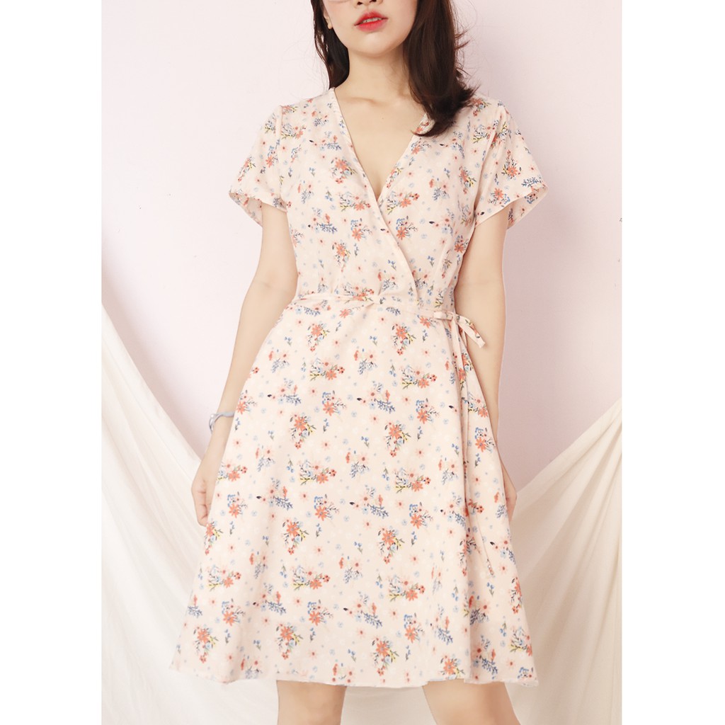 Đầm váy nữ hoa nhí, dáng xoè cổ chữ V xinh xắn, dễ thương RD045 | BigBuy360 - bigbuy360.vn