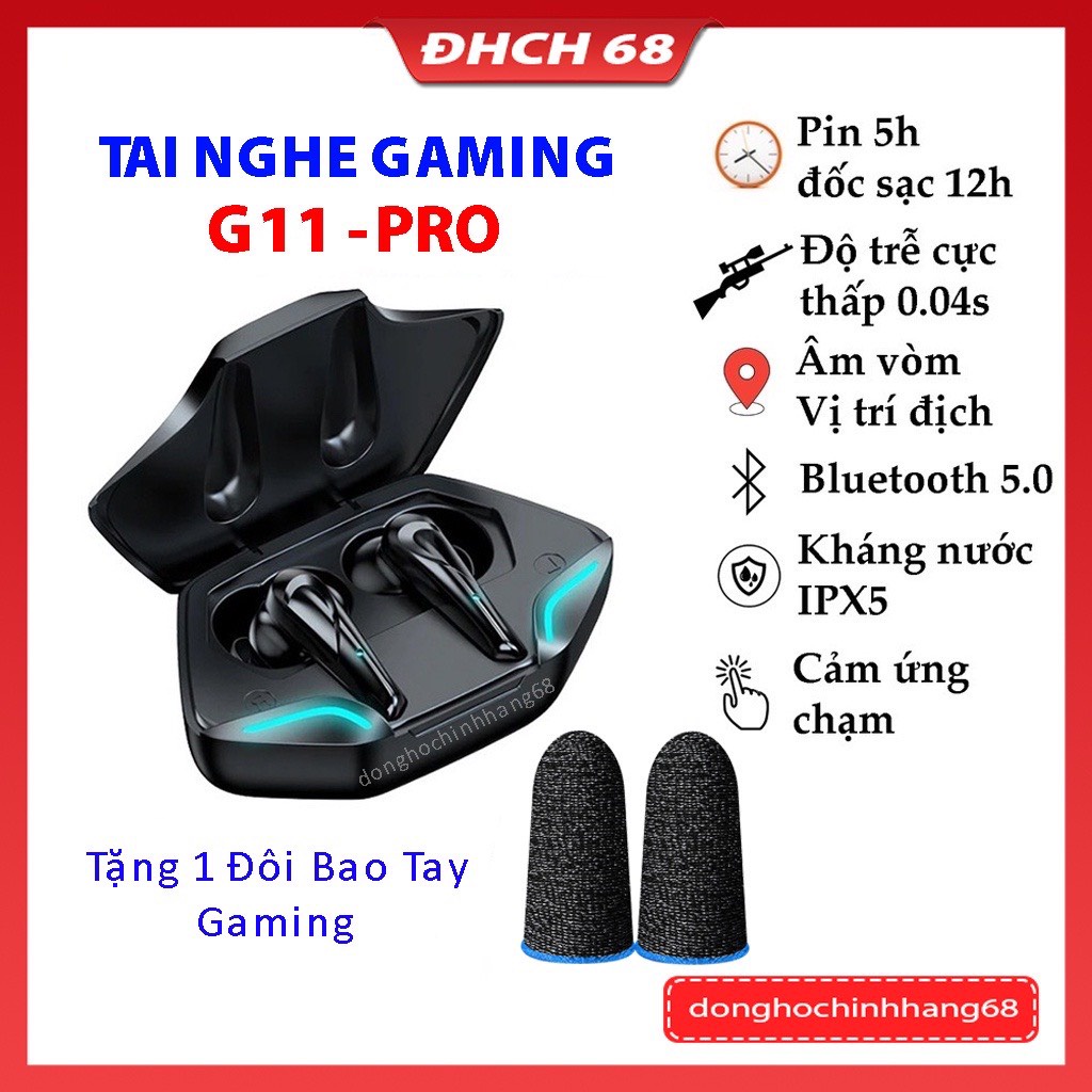 ai Nghe Gaming Bluetooth G11 Pro 5.0 TWS Độ Trễ Cực Thấp Khi Chơi Game, Âm Bass Mạnh Mẽ.