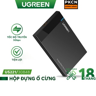 Hộp đựng ổ cứng UGREEN 30847 2.5 inch SSD, HDD hỗ trợ 6TB,chuẩn SATA US221 vỏ nhựa ABS – Hàng phân phối chính hãng