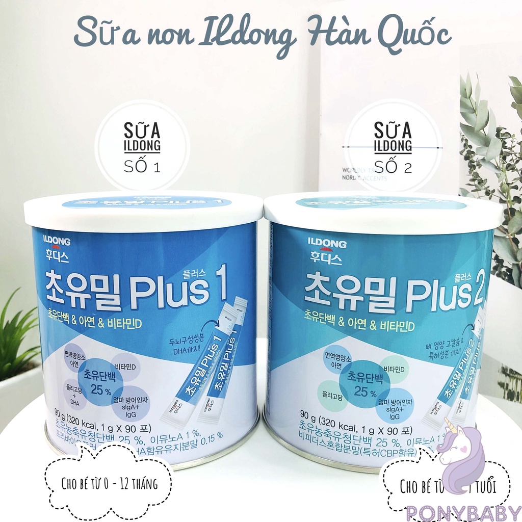 Sữa non ILDONG Hàn Quốc cho bé số 1, 2 loại 90 gói mẫu mới
