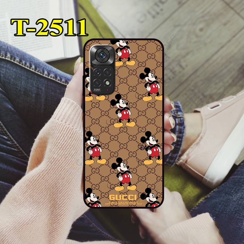 Ốp lưng Xiaomi Redmi Note 11, Note 11s in hình Chuột Mickey | Ốp nhám chống sốc bảo vệ camera