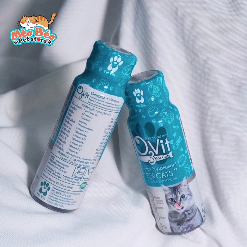 Siro biếng ăn cho chó mèo O3VIT - siro ăn ngon bổ sung vitamin, đẹp lông cho thú cưng 50ml