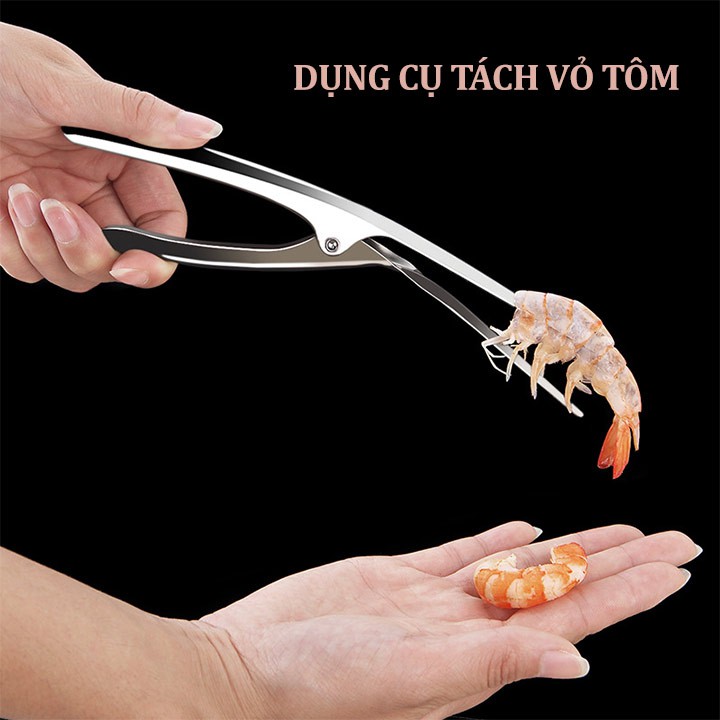 Kềm inox tách vỏ tôm nhanh gọn