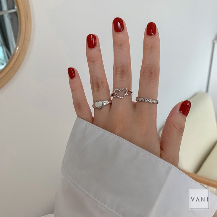 BTS Nhẫn Bạc Thái Trái Tim Thu Hút Phong Cách Cá Tính - Vani Store [TS000446]