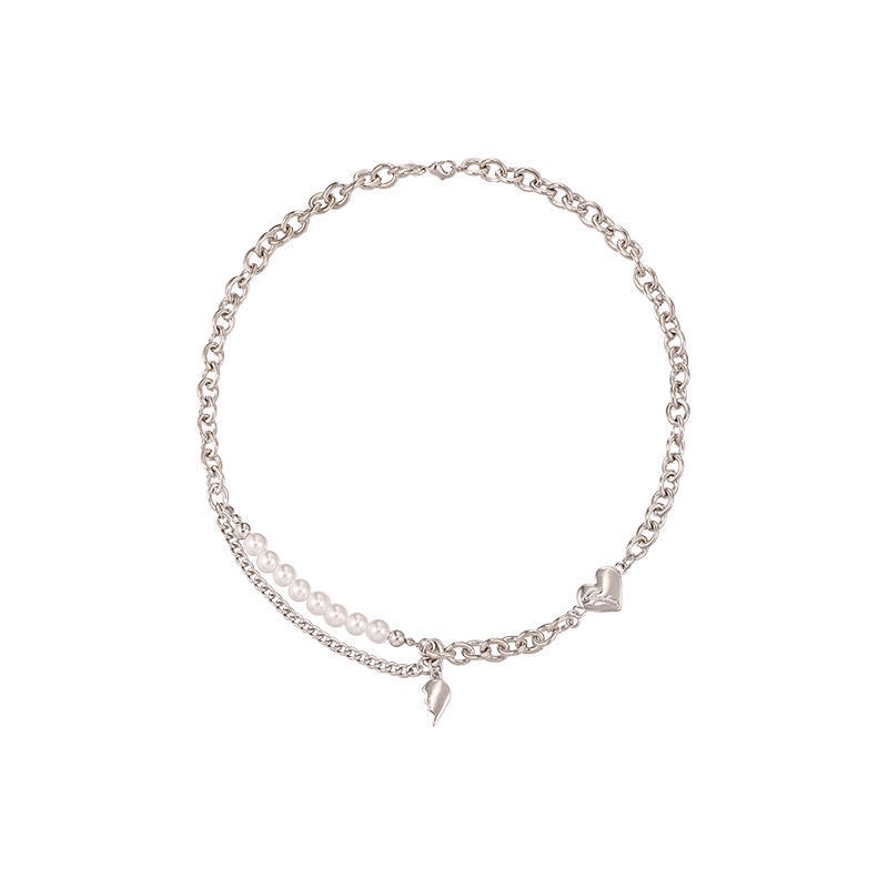 Vòng cổ Hình Đôi Cánh Đính Ngọc Trai Phong Cách Hàn Quốc Sang Trọng