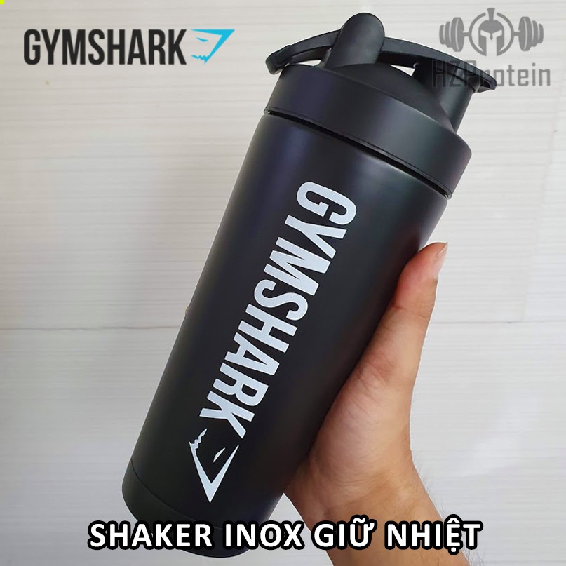 [Freeship 40k] SHAKER INOX GYMSHARK - Bình lắc Inox giữ nhiệt siêu bền Gym shark