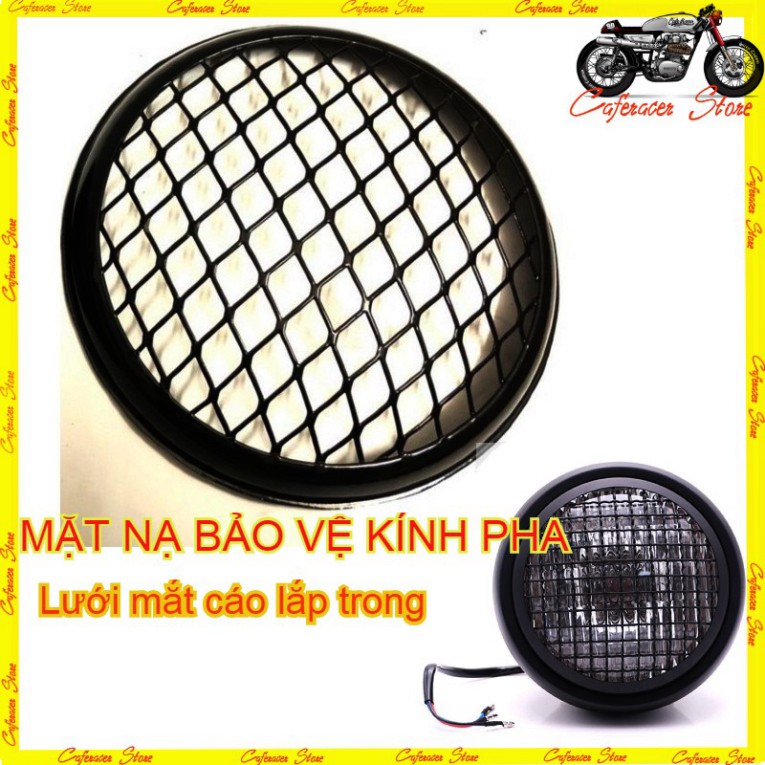 LƯỚI MẮT CÁO BẢO VỆ ĐÈN PHA 💎 Lưới lắp trong bảo vệ đèn pha xe máy có kích thước 13cm, sắt sơn tĩnh điện, dày dặn