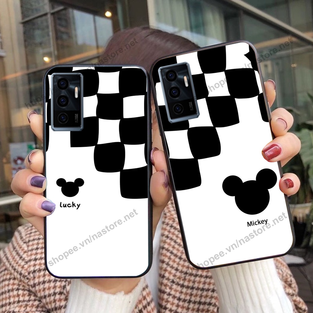 Ốp lưng Vivo V23E - Vivo V23 5G trái tim họa tiết caro, mikey họa tiết beabrick kaws cute