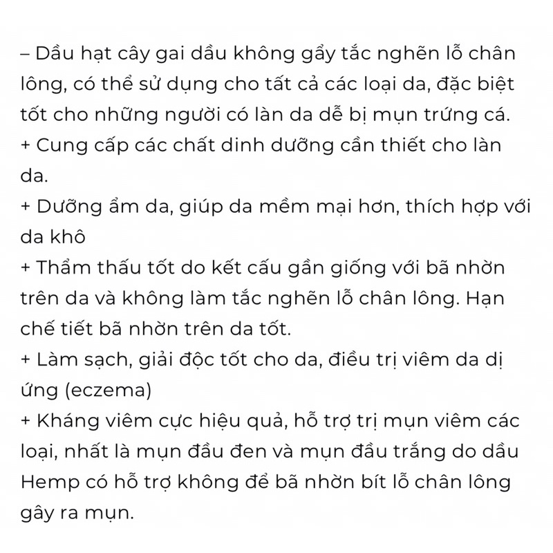 Dầu hạt cây g a i d ầ u H e m p s e e d o i l organic ép lạnh giúp dưỡng ẩm chuyên sâu | BigBuy360 - bigbuy360.vn