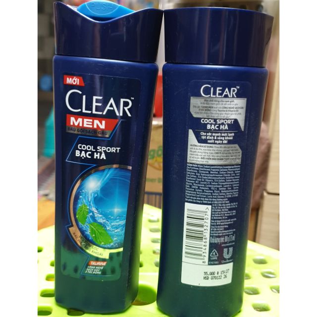 Dầu Gội Clear Men Mát Lạnh Bạc Hà 180g