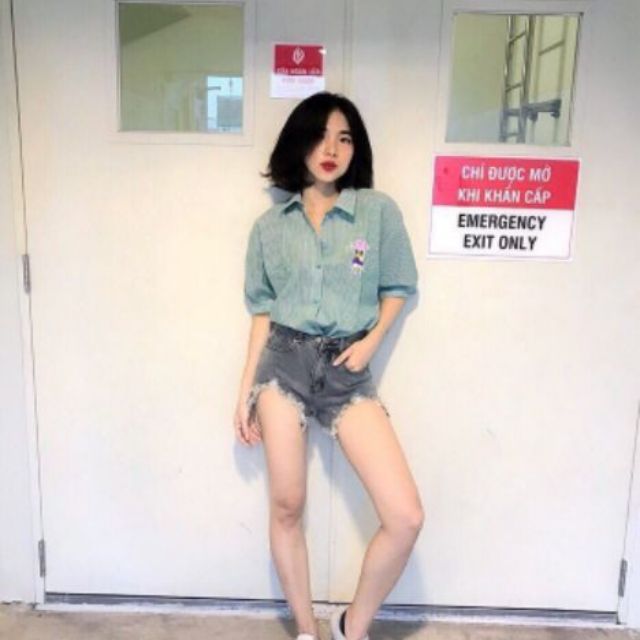 ÁO SƠMI TAY PHỒNG THÊU