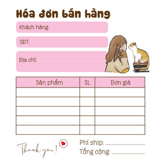 [ Hàng Sẵn ] Hóa Đơn Bán Hàng Mini 1 Liên Dễ Thương
