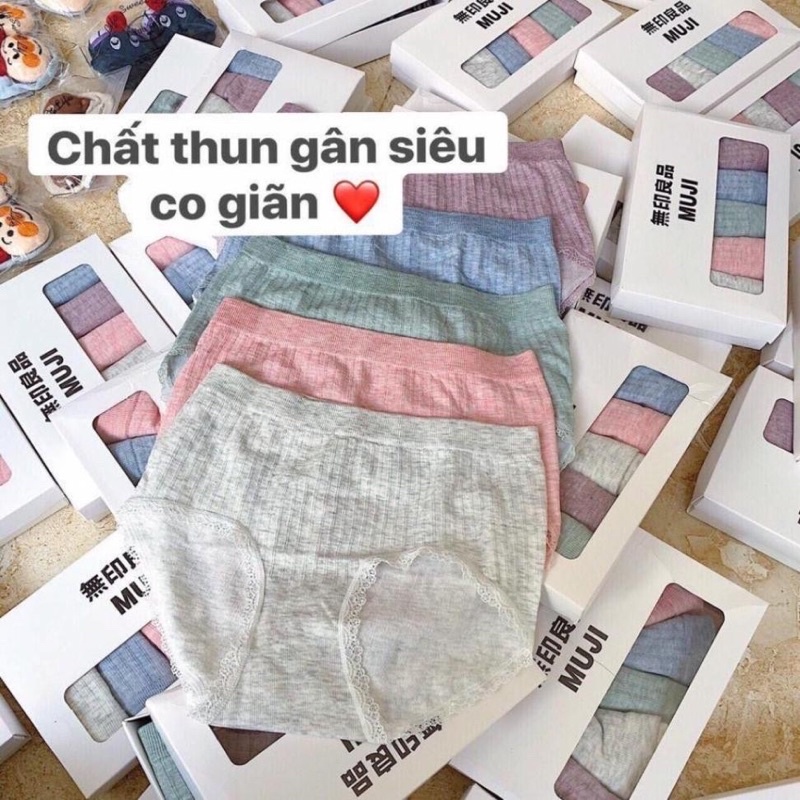 Hộp 5 quần lót nữ muối tiêu chất liệu cotton mềm mịn ,thoáng mát