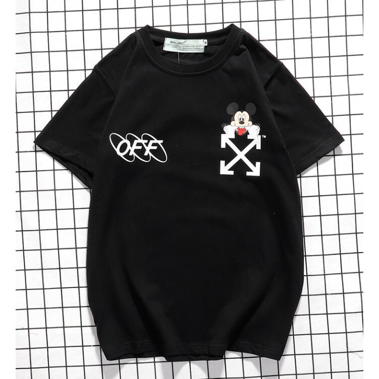 Áo Thun Off-White Tay Ngắn Chất Vải Cotton In Chữ Thời Trang