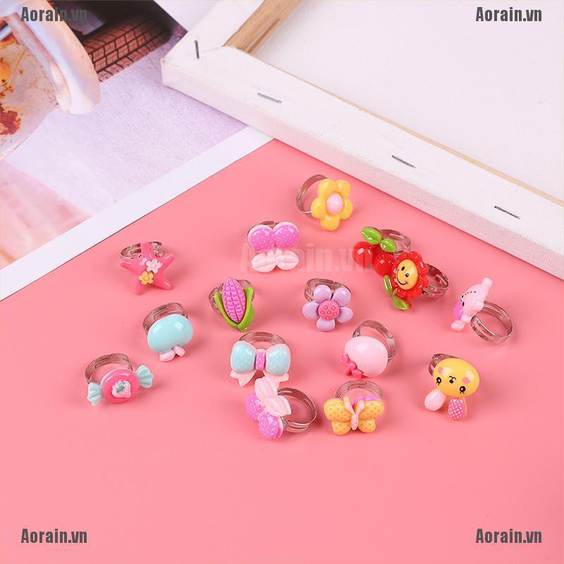 MT 10Pcs Adjustable cartoon rings party favors kids toy NY