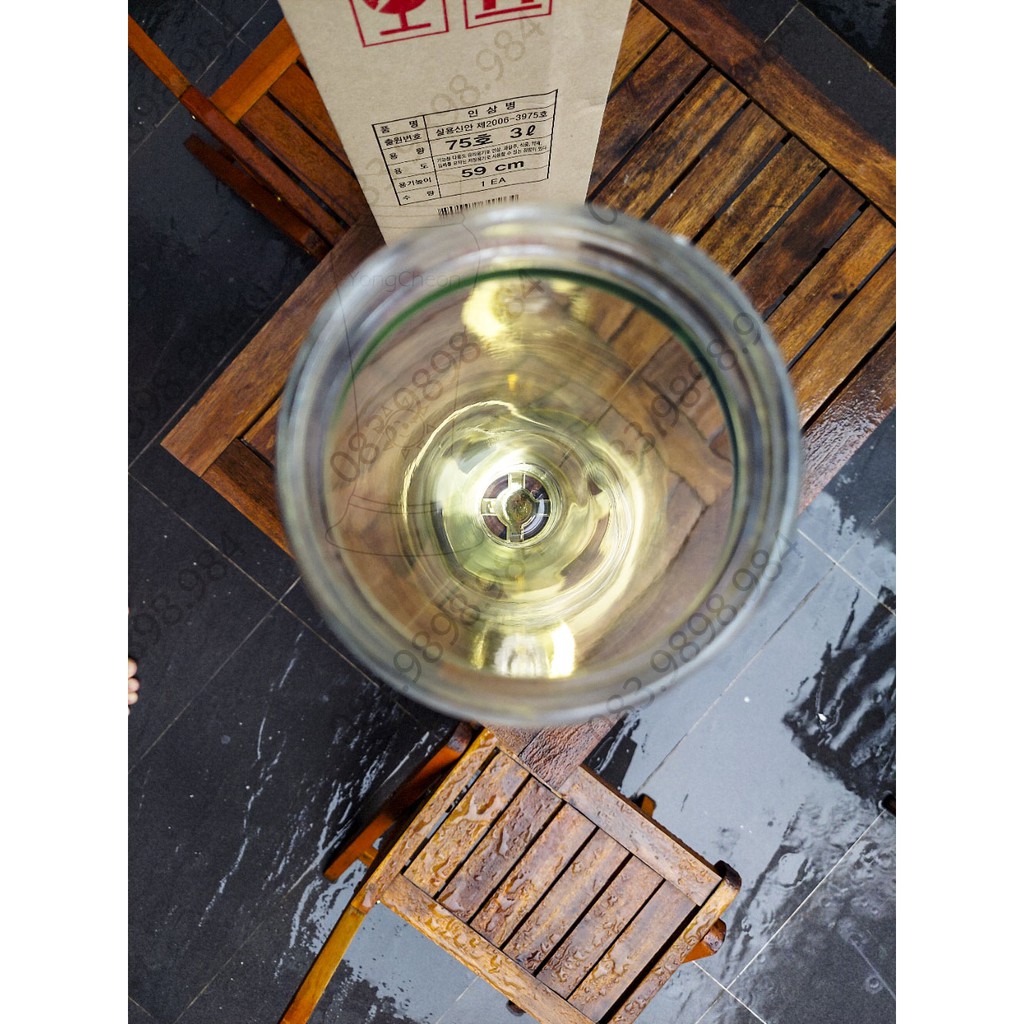 Bình thủy tinh Ngâm rượu 3L HÀN QUỐC YongCheon hình Trụ(Nắp có núm) No75. Hàng cao cấp - Phóng to sâm - Bảo vệ sức khỏe. | BigBuy360 - bigbuy360.vn