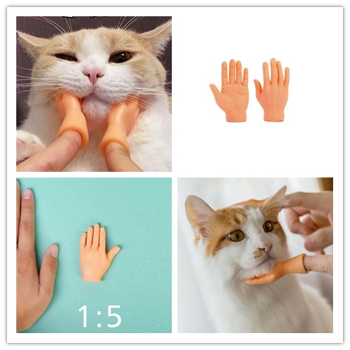 Set 2 Găng Tay Ngón Chân Nhân Tạo Chơi Khăm Bằng Silicone Cho Thú Cưng