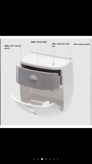 Hộp đựng giấy vệ sinh có ngăn kéo 2 tầng hàng chuẩn ecoco 1804