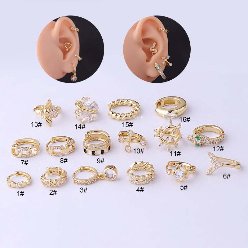 1 Khuyên Tai Tròn Hình Bướm Đuôi Tiên Cá
