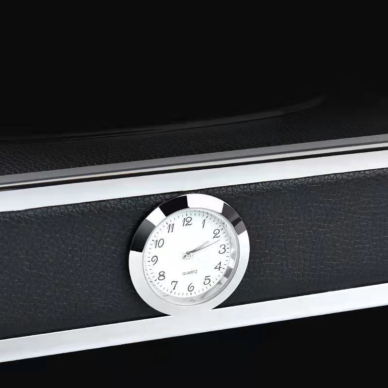 Hộp da đựng giấy ăn trên ô tô cao cấp có đồng hồ và bảng số điện thoại, chất liệu da PU cao cấp