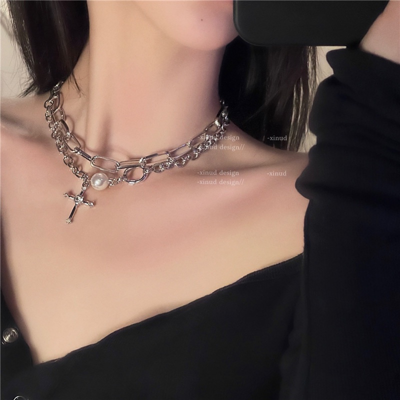 Vòng cổ Nhiều Lớp Đính Ngọc Trai Thời Trang Cho Nữ
