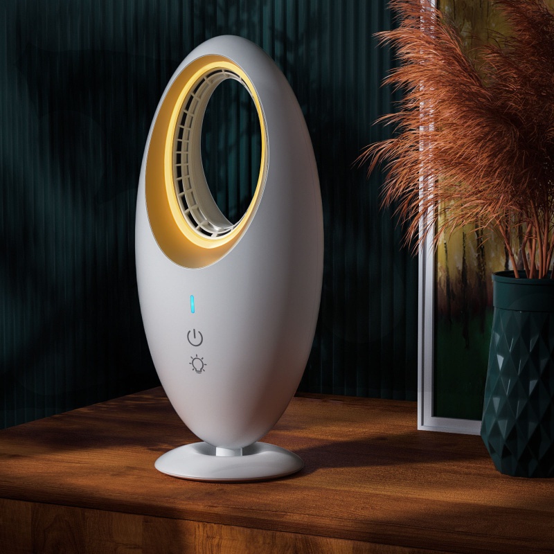 Quạt Làm Mát Không Cánh Gắn Đèn LED 3 Tốc Độ Tiện Dụng