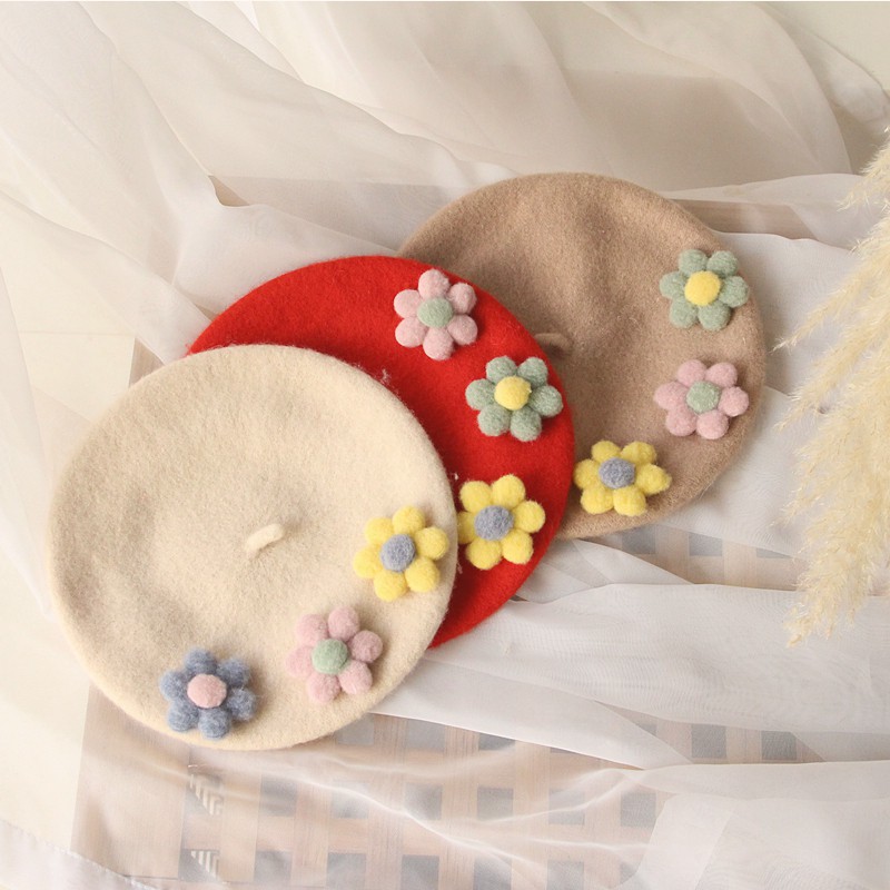 Mũ Beret Thời Trang Xinh Xắn Cho Bé Gái