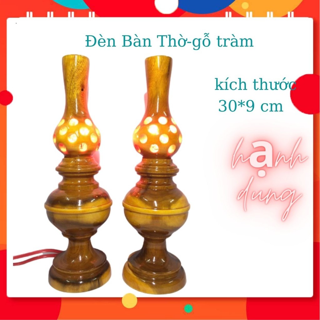 đèn bàn thờ- đèn thờ gỗ tràm -ms11