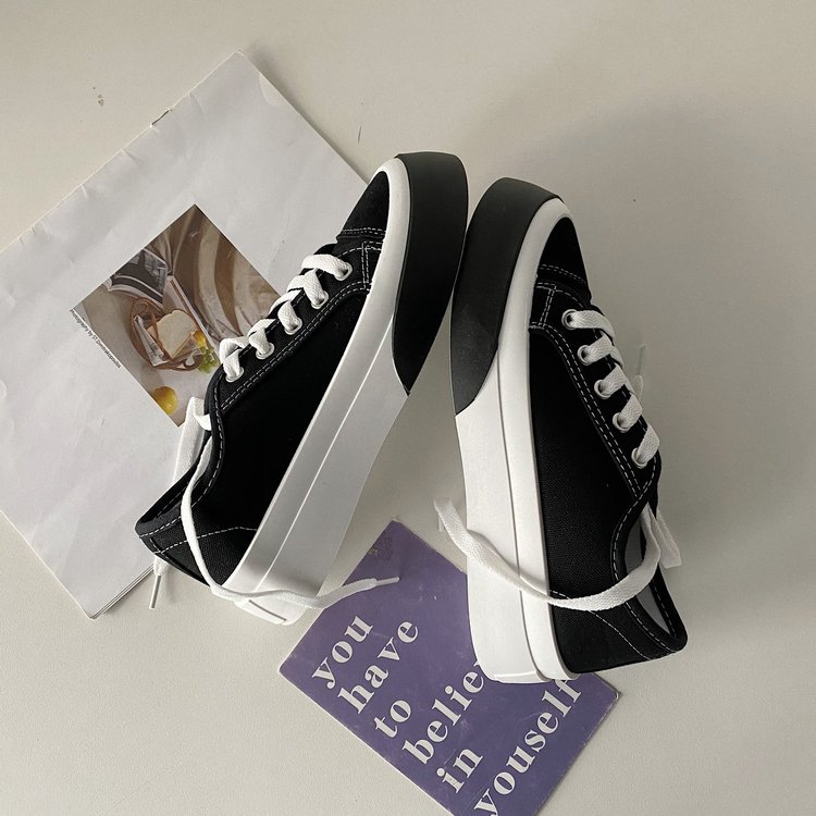 Giày Thể Thao Vải Canvas Đế Thấp Buộc Dây Trẻ Trung Hợp Thời Trang Cho Nữ | BigBuy360 - bigbuy360.vn