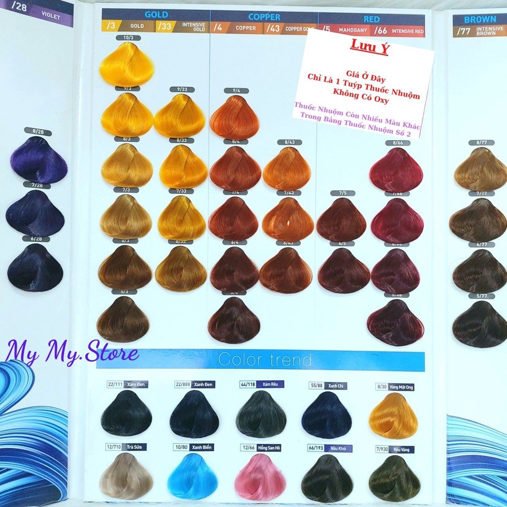 Thuốc Nhuộm Lavox  Collagen 100ml - Màu Mới Hot Trend / Bảng Màu Số 2 - Không Kèm Oxy