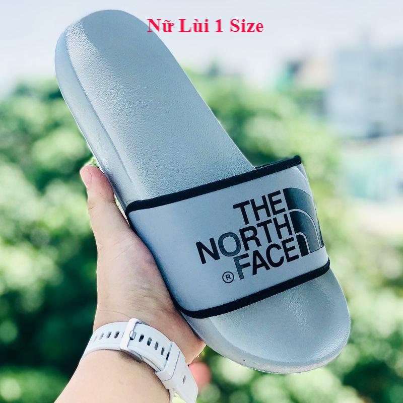 Dép unisex ❤️FREESHIP + Hộp❤️ dép the north face quai ngang thể thao nam nữ in chữ nổi, để ip siêu bền, chống trơn, xám