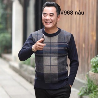 Áo len nam cổ tròn trung niên
