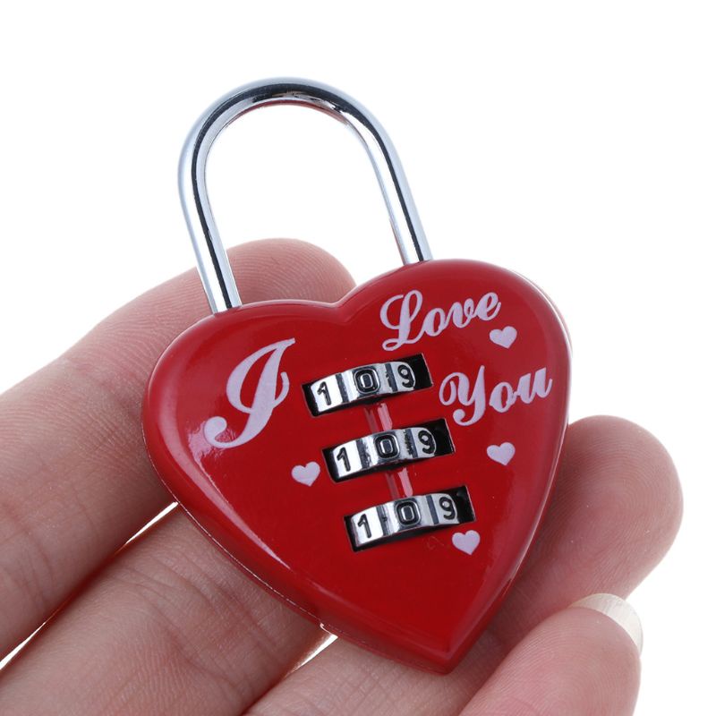 Bộ Ổ Khóa Mini Kết Hợp Hình Trái Tim Độc Đáo