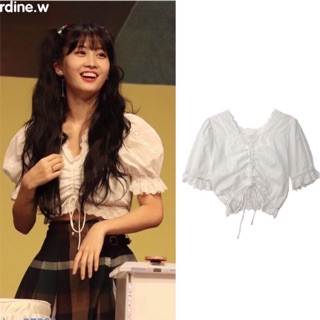 Áo Croptop thô hoa trắng