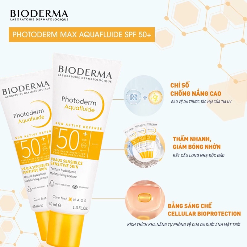 Kem chống nắng Bioderma Photoderm Max Aquafluide SPF 50+ 40ml