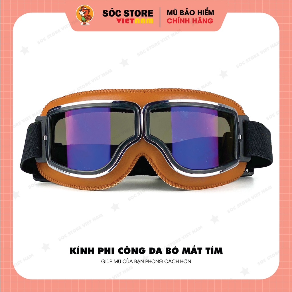Kính phi công cao cấp, kính UV trang trí mũ bảo hiểm hottrend Socstore VietNam