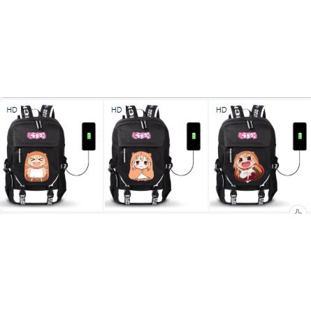 Balo Khóa Trắng Vát CÔ EM GÁI HAI MẶT Himouto! Umaru-chan anime chibi đi học cặp sách tiện lợi