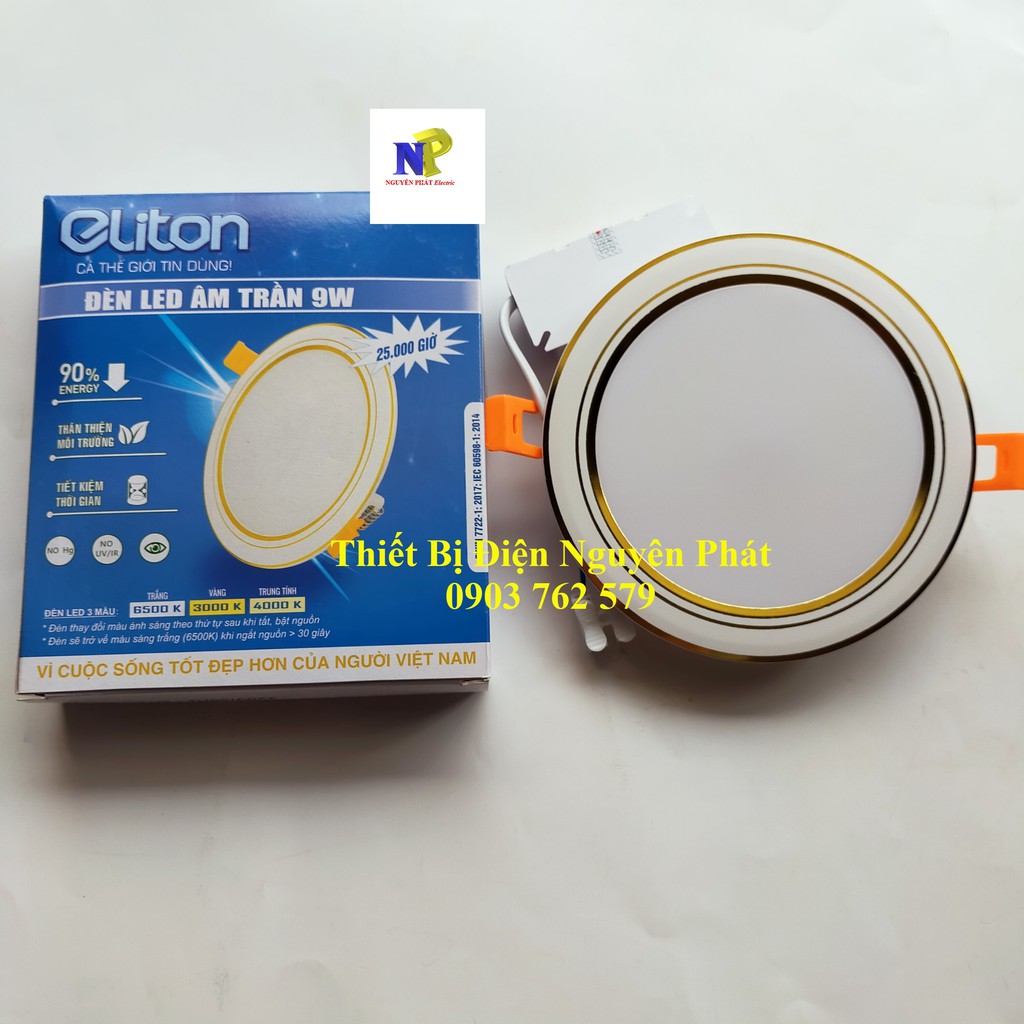 [Eliton] Đèn Led Âm Trần 3 Màu Công Suất 6w 9w 12w Hàng Chất Lượng Cao Bảo Hành 18 Tháng