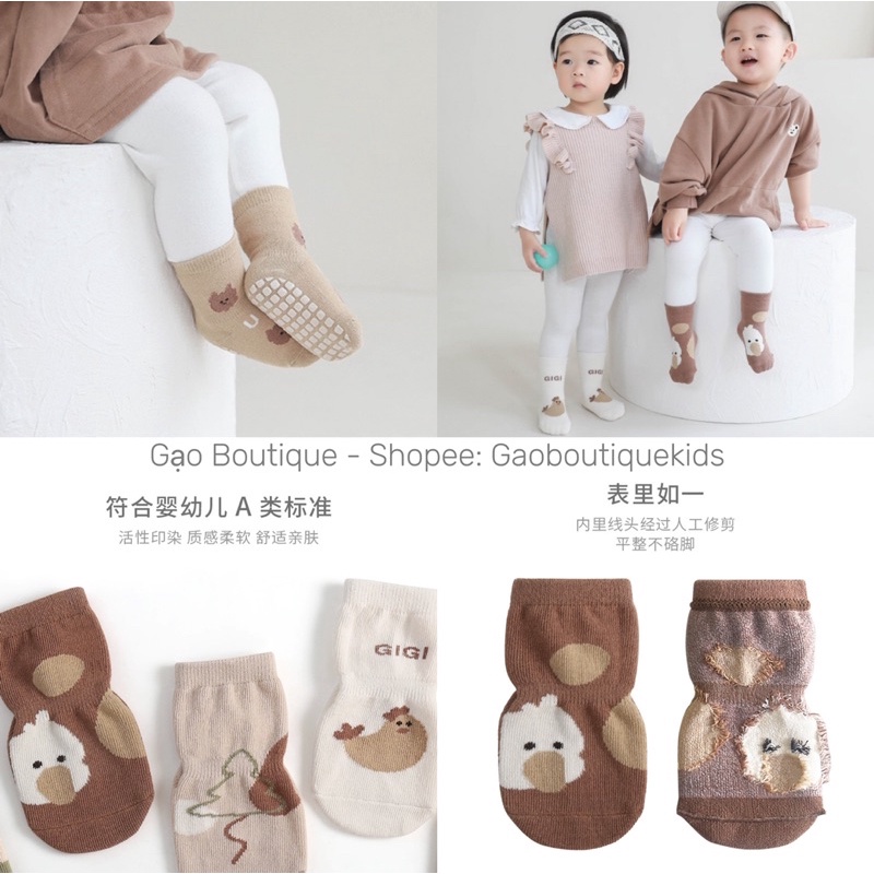 Tất cổ cao có đế chống trượt cho bé 0-5 tuổi, tất Nemo Baby