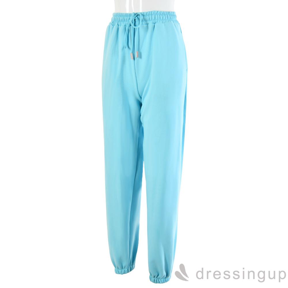 Quần jogger lưng thun màu trơn phong cách thể thao dành cho nữ