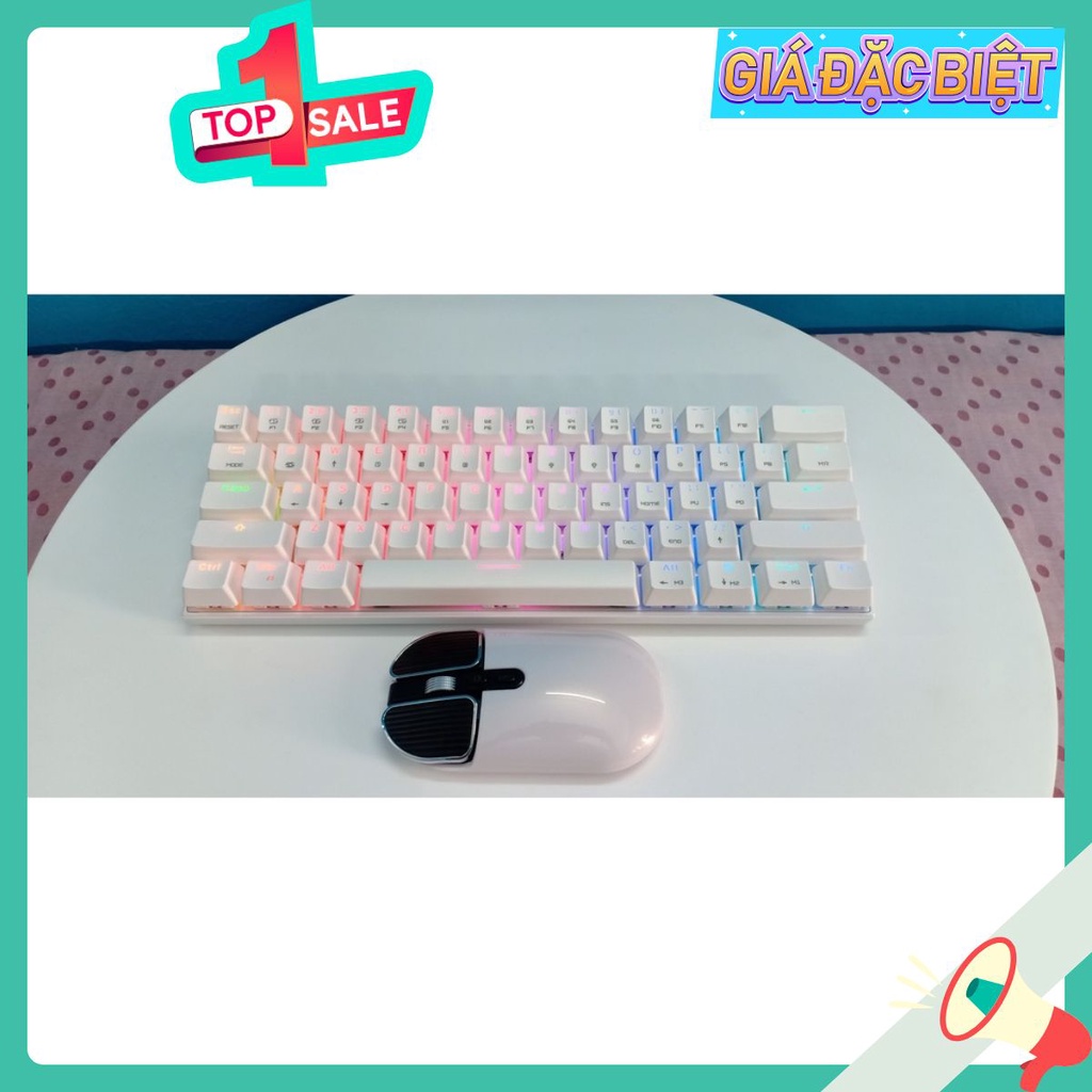 Bàn Phím Cơ Motospeed K62 TRẮNG Bluetooth Chế Độ Kép Led RGB- Gaming cho máy tính